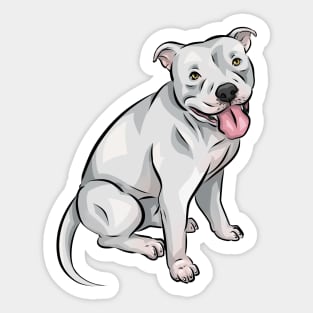 Cute White American Bully Dog Sticker